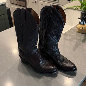 Lucchese Dark Brown Leather Western Boots